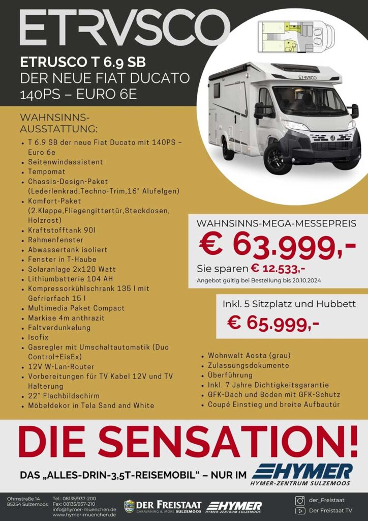 Etrusco T 6.9 SB auf Fiat Ducato